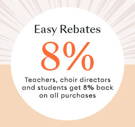 Easy Rebates. Teachers, choir directors and students get 8% cash back on all purchases.